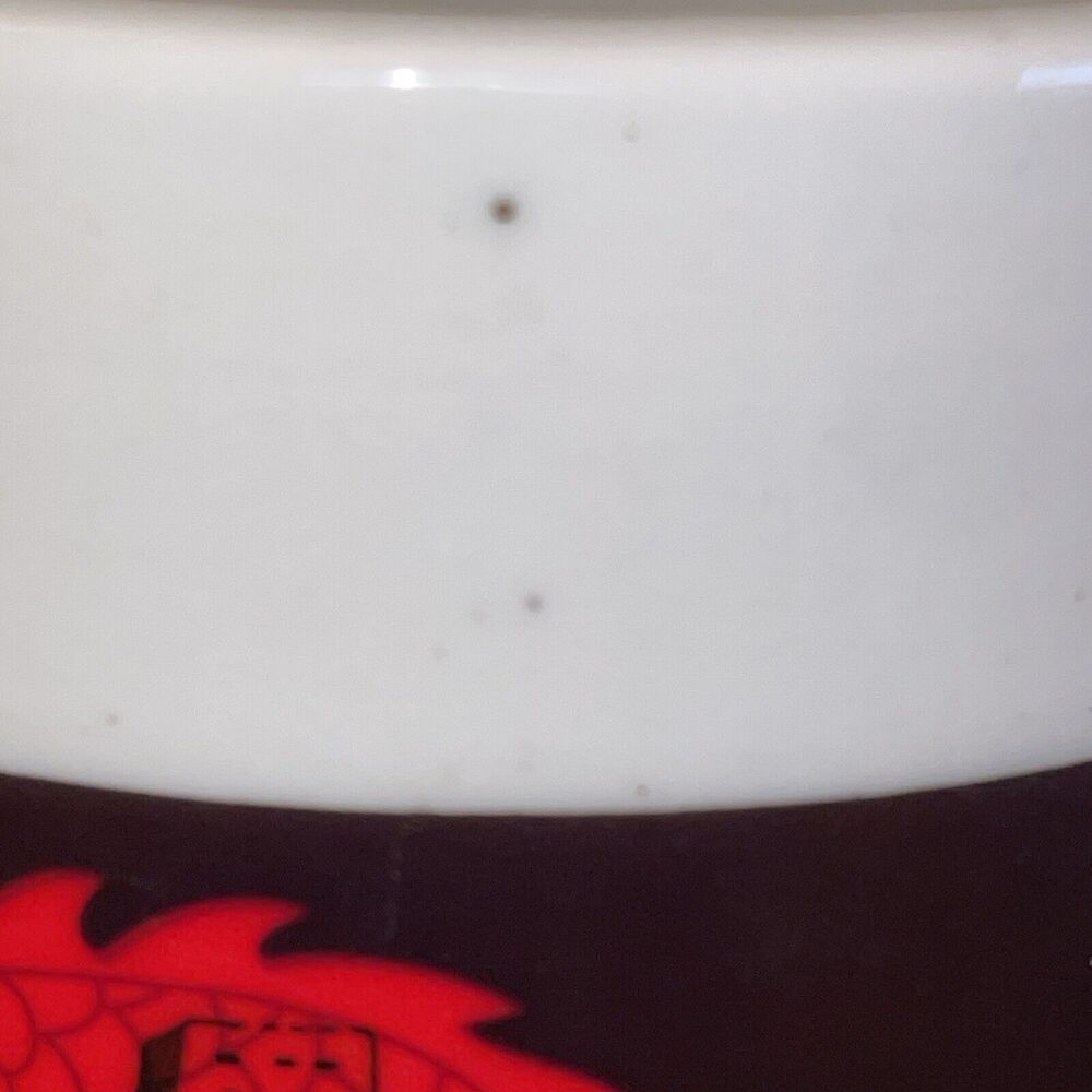 Red And Black Dragon Design On White Ceramic Coffee Mug Cup - Picture 8 of 11